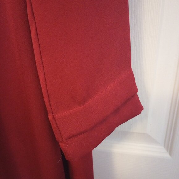 BCBG Rich Burgundy Silky Swing Tunic Shirt Dress sz M - Picture 4 of 14
